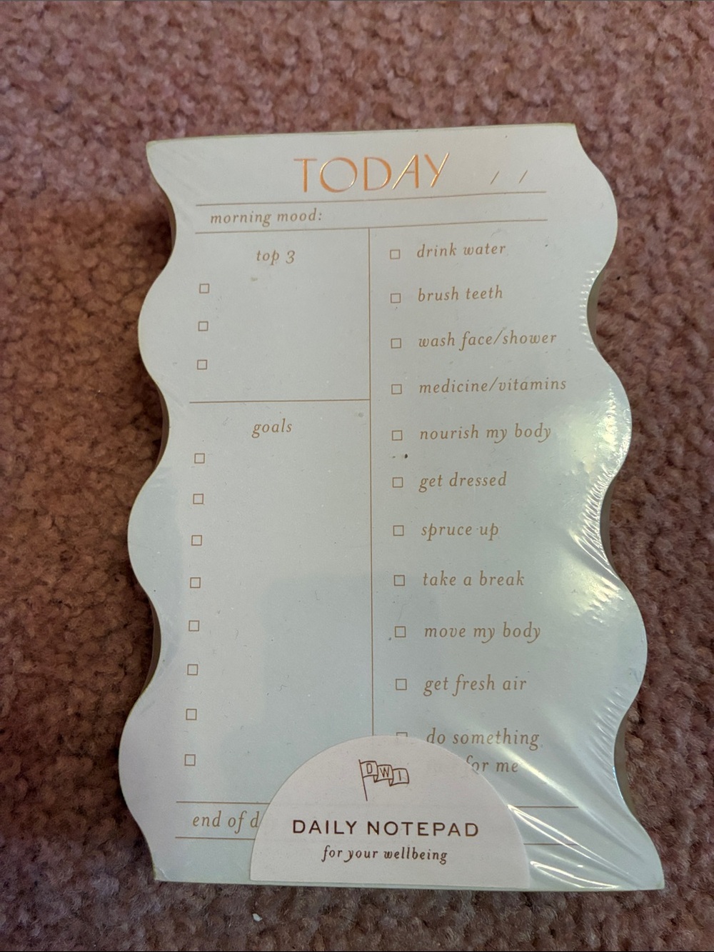 DesignWorks Ink White and Gold "Today" Daily Notepad
